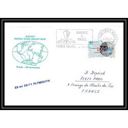 France 574 (bateau ship) aconit naval task group plymouth 4/12/2000 Lettre Navale cover bateau ship