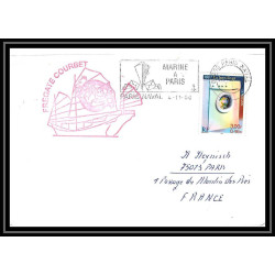 France 599 (bateau ship) frégate courbet 4/11/2000 Lettre Navale cover bateau ship