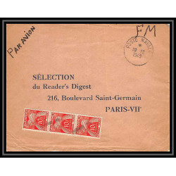 4976/ Viet Nam (Vietnam) Lettre FM franchise militaire par avion tonkin poste navale taxé 1949 pour paris