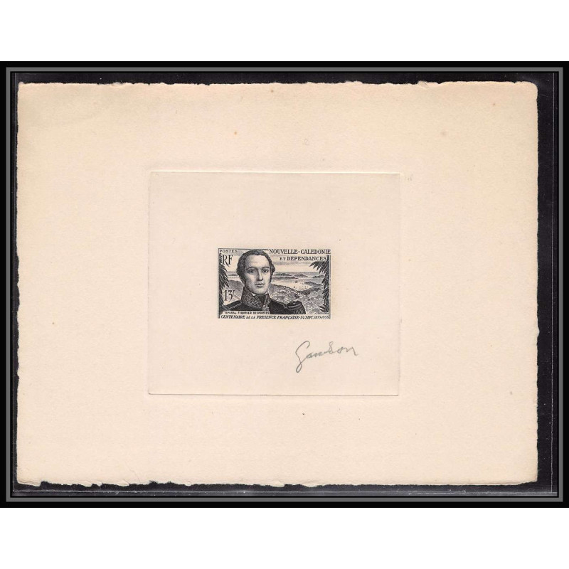 0721 Epreuve d'artiste artist proof Nouvelle-Caledonie 1953 y&t 283 Contre-amiral Marine Despointes Signé signed gandon