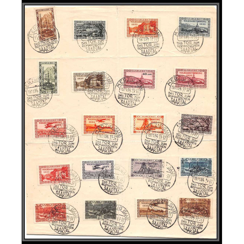 6022/ Allemagne (germany) sarre Lettre (cover) N°172/187 + pa 5/8 Volksabstimmung merzig 1934