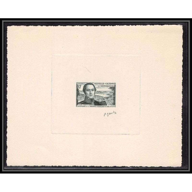0725 Epreuve d'artiste artist proof Nouvelle-Caledonie 1953 y&t 283 Contre-amiral Marine Despointes Signé signed gandon