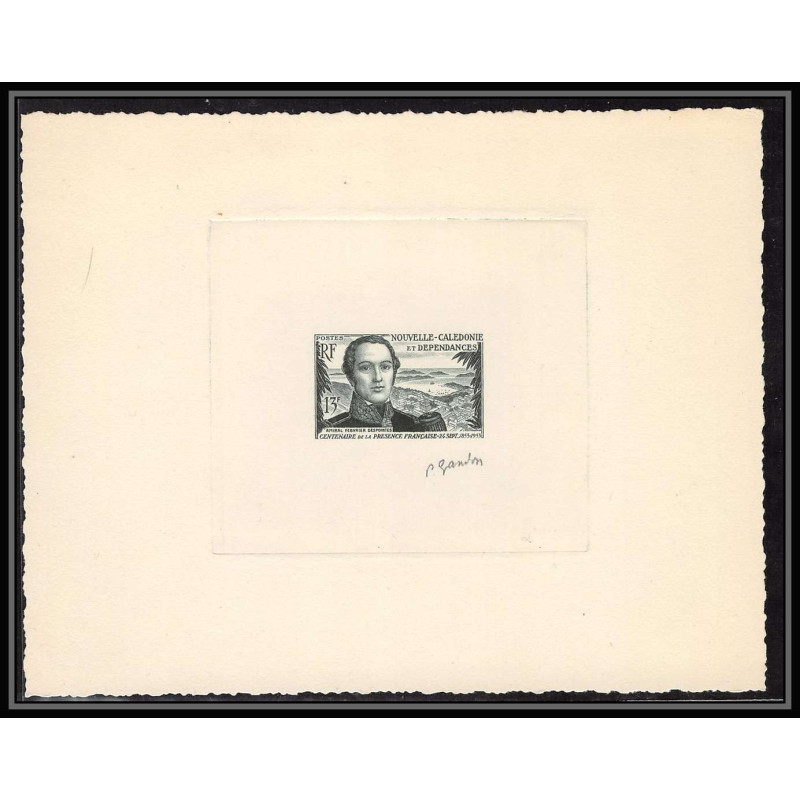 0726 Epreuve d'artiste artist proof Nouvelle-Caledonie 1953 y&t 283 Contre-amiral Marine Despointes Signé signed gandon
