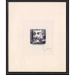 0735 Epreuve d'artiste artist proof CONGO y&t 407 Clement Ader aviation aviateur Signé signed autograph 