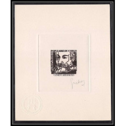 0737 Epreuve d'artiste artist proof CONGO y&t 407 Clement Ader aviation aviateur Signé signed autograph 