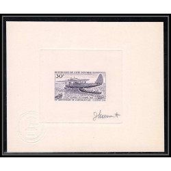 0739 Epreuve d'artiste artist proof cote d'ivoire y&t 259 avions plane journee du timbre 1967 SIKOSKY Signé signed