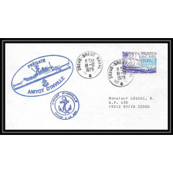 7506 fregate Amyot d'Inville (aviso) 1979 poste navale militaire France Lettre (cover) 