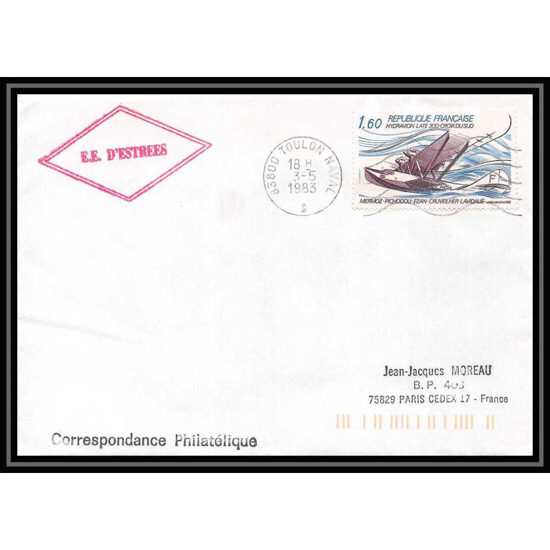 7616 Escorteur d'escadre D'Estrees 1983 poste navale militaire France Lettre (cover) 