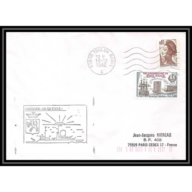 7622 Duquesne fregate lance-missiles 1982 poste navale militaire France Lettre (cover) 