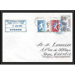 7630 cyrnos corse 1981 timbre FOOTBALL (soccer) poste navale militaire France Lettre (cover) 