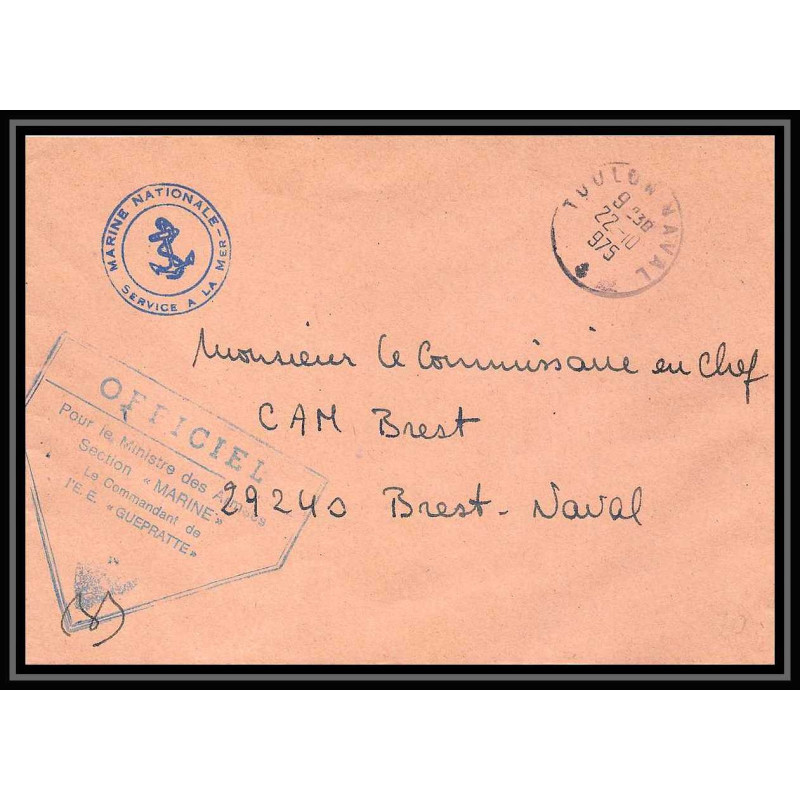 7660 Escorteur d'escadre Guepratte 1975poste navale militaire signe (Signed autograph) France Lettre (cover)