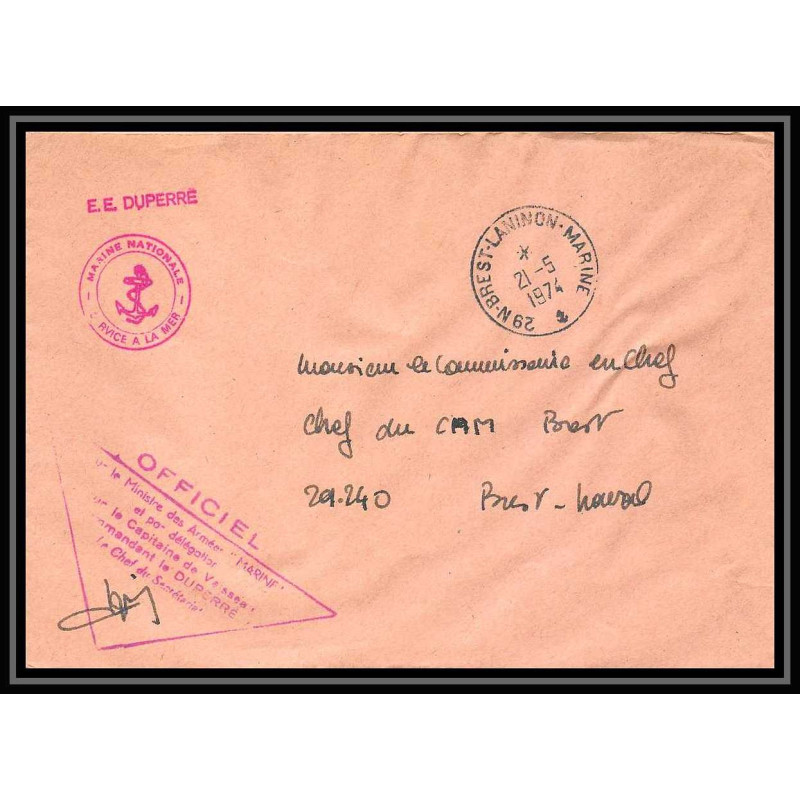 7665 Escorteur d'escadre Duperre 1974 poste navale militaire signe (Signed autograph) France Lettre (cover)