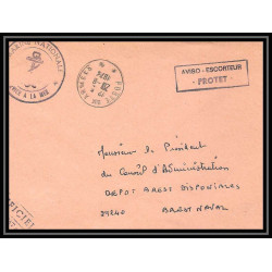 7666 aviso Escorteur protet 1974 poste navale militaire France Lettre (cover)