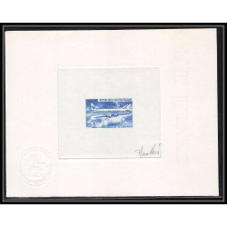 0741 Epreuve d'artiste artist proof centrafricaine y&t 96 Douglas dc-4 avion plane planes avions Signé signed autogrph