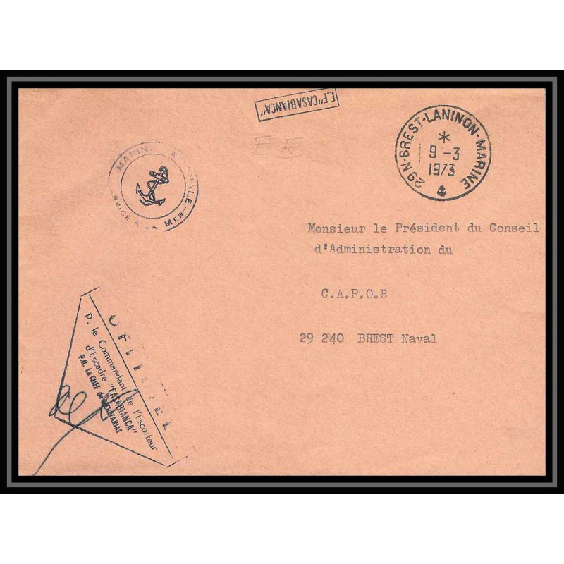 7675 escorteur d'escadre casabianca 1973 poste navale militaire signe (Signed autograph) France Lettre (cover)