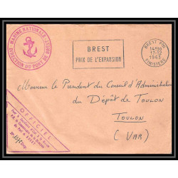 7682 port de brest flamme prix de l'expansion 1963 poste navale militaire France Lettre (cover)