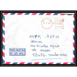 7709 affranchissement vignette noumea nouvelle caledonie 1988 pour toulon France Lettre (cover)