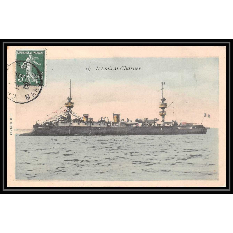 7779 Amiral Charner (croiseur cuirasse) 1908 carte neuve poste navale militaire France Carte postale (postcard)
