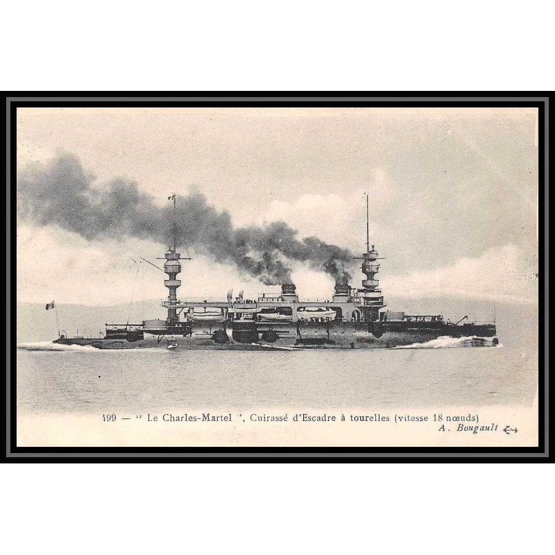 7784 Charles Martel (cuirasse) a tourelle neuve poste navale militaire France Carte postale (postcard)