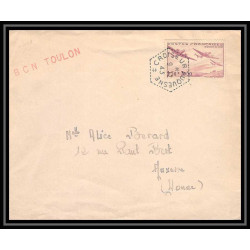 7856 croiseur duquesne bcn toulon 1945 pour auxerre France poste navale militaire Lettre (cover)