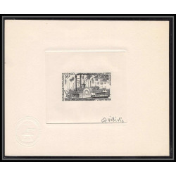 0750 Epreuve d'artiste artist proof Congo y&t 221 bateau bateaux ship ships vapeur WHITE Signé signed Quillivic