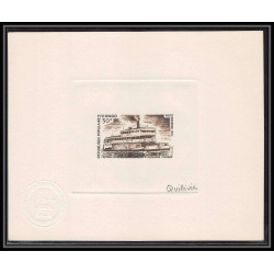 0754 Epreuve d'artiste artist proof congo N°217 bateau (bateaux ship ships) Fondere Signé signed autograph Quillivic 