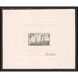 0758 Epreuve d'artiste artist proof Congo N°218 bateau bateaux ship ships hamburg vapeur Signé signed autograp Quillivic