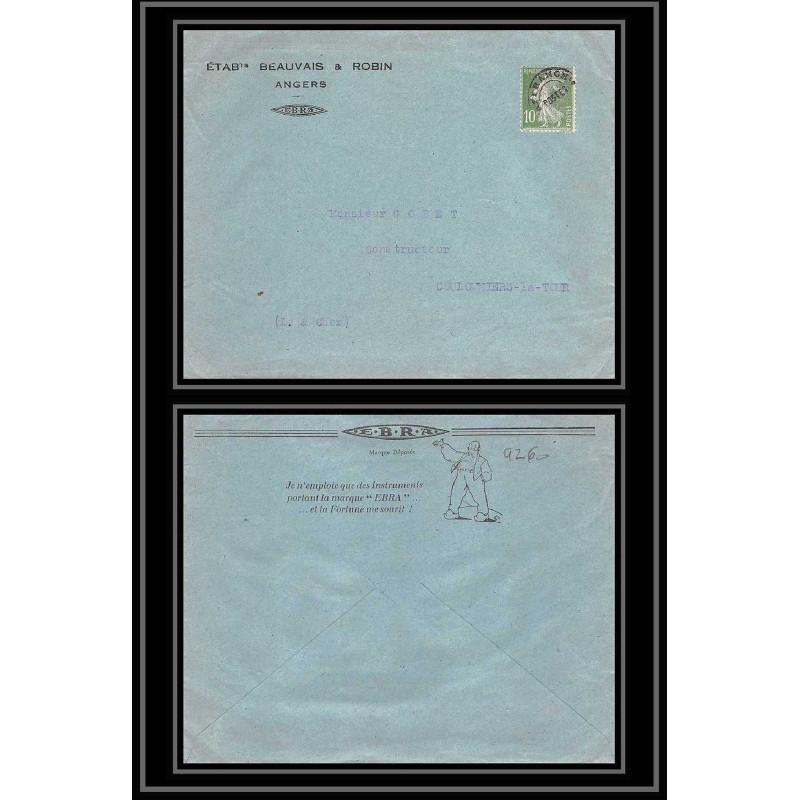 9260 entete beauvais & robin préo préoblitéré N°51 semeuse 10c coulomiers la tour France enveloppe illustree cover