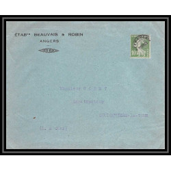 9260 entete beauvais & robin préo préoblitéré N°51 semeuse 10c coulomiers la tour France enveloppe illustree cover