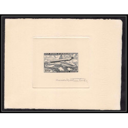 0772 Epreuve d'artiste artist proof saint pierre et miquelon y&t 25 caravelle avion (plane) Signé signed autographe