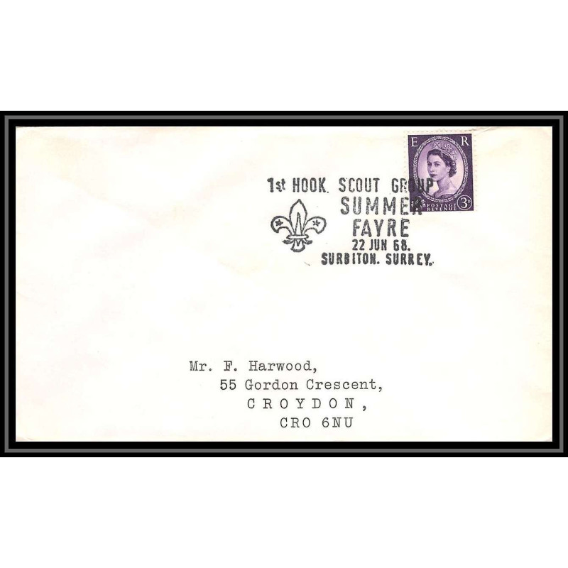 Lettre (cover) Scout (jamboree) - 03 - grande bretagne (great britain) scout group summer fayre 1968 surbiton surrey