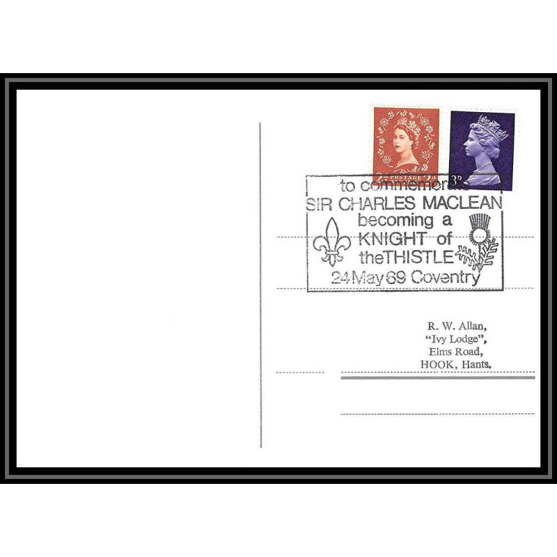 Lettre (cover) Scout (jamboree) - 08 - grande bretagne (great britain) maclean becomin a knight of the thistle 1969 