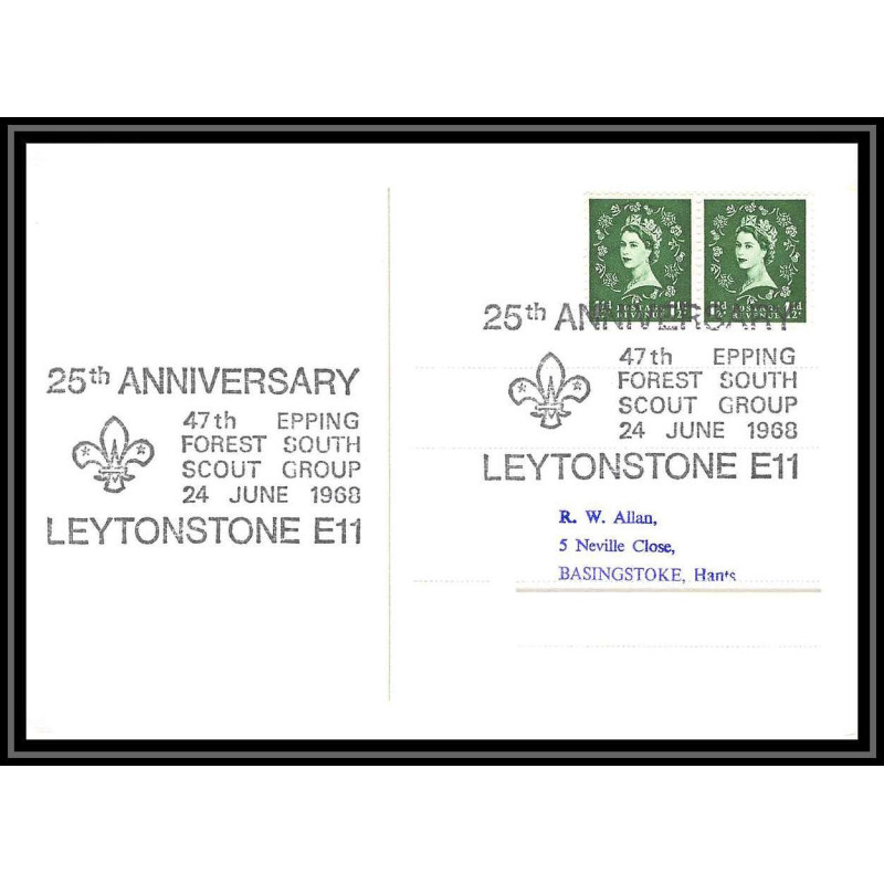 Lettre (cover) Scout (jamboree) - 12 - grande bretagne (great britain) - 25 th anniversary leytonstone e11 24/06/1968