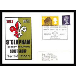 Lettre (cover) Scout (jamboree) - 19 grande bretagne (great britain) clapham christ church diamond jubilee london 1971