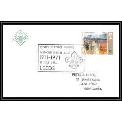Lettre (cover) Scout (jamboree) - 25 - grande bretagne (great britain) - diamond jubilee year 1911/1971 leeds