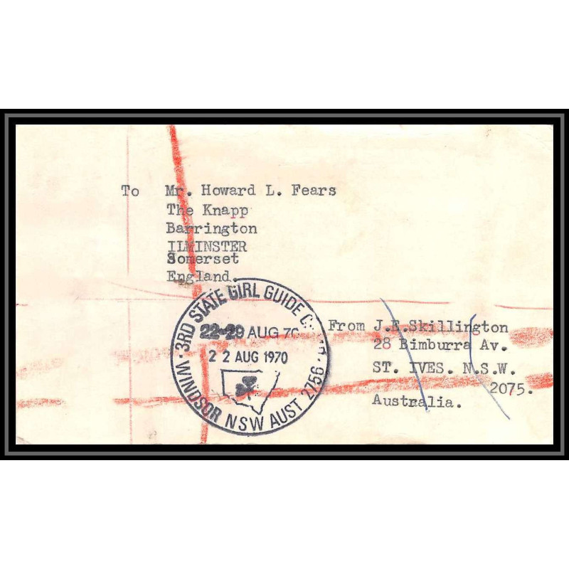 Lettre (cover) Scout (jamboree) - 27 - australie (australia) - windsor munster girl guides 29/08/1970