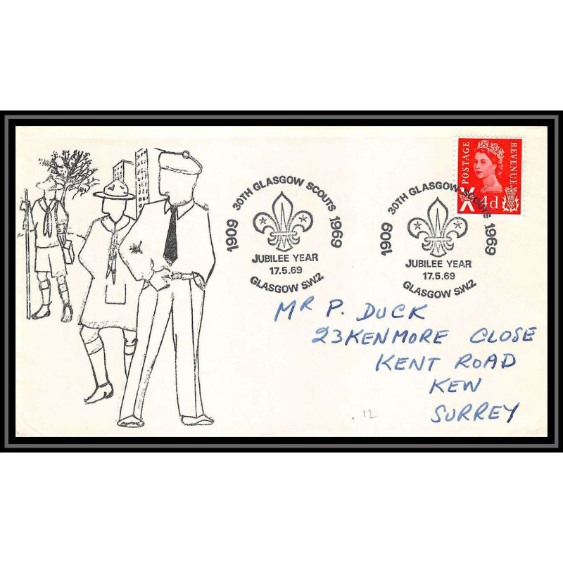 Lettre (cover) Scout (jamboree) - 74 - grande bretagne (great britain) - 30 TH GLASGOW SCOUT JUBILEE 1969