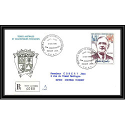 0061 Taaf terres australes Antarctic Lettre (cover) 1980 de gaulle recommandé