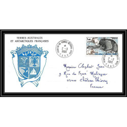 0069 Taaf terres australes Antarctic Lettre (cover) 02/03/1980 N° 78 CORMORAN FAUNE