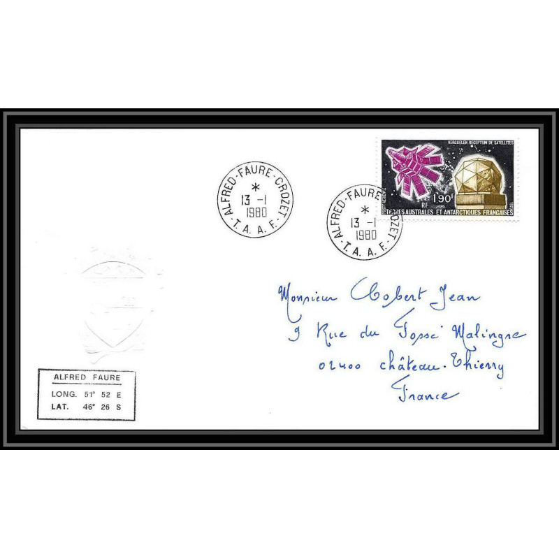 0071 Taaf terres australes Antarctic Lettre (cover) 13/01/1980 PA 52 SatelliteS 