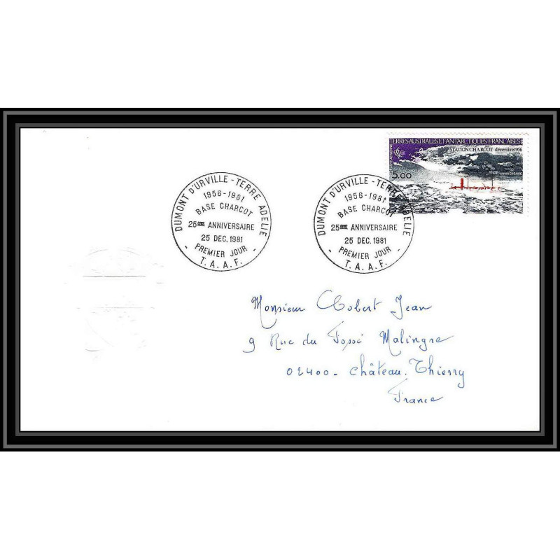 0100 Taaf terres australes Antarctic Lettre (cover) 25/12/1981 N°PA 65 STATION CHARCOT