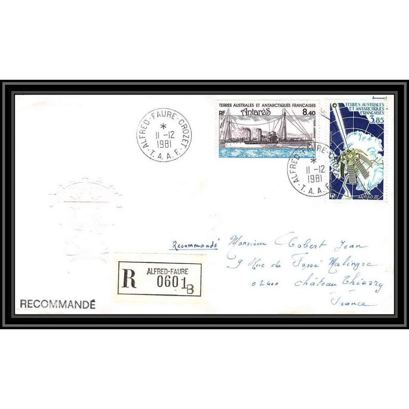 0117 Taaf terres australes Antarctic Lettre (cover) 11/12/1981 recommandé