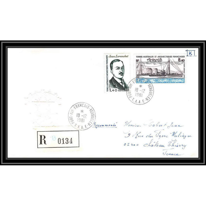 0131 Taaf terres australes Antarctic Lettre (cover) 18/12/1981 recommandé