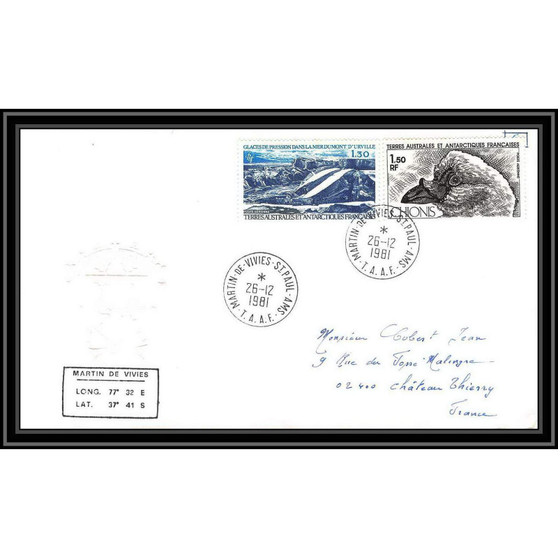 0133 Taaf terres australes Antarctic Lettre (cover) 26/12/1981