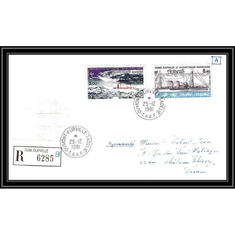 0135 Taaf terres australes Antarctic Lettre (cover) 25/12/1981 recommandé