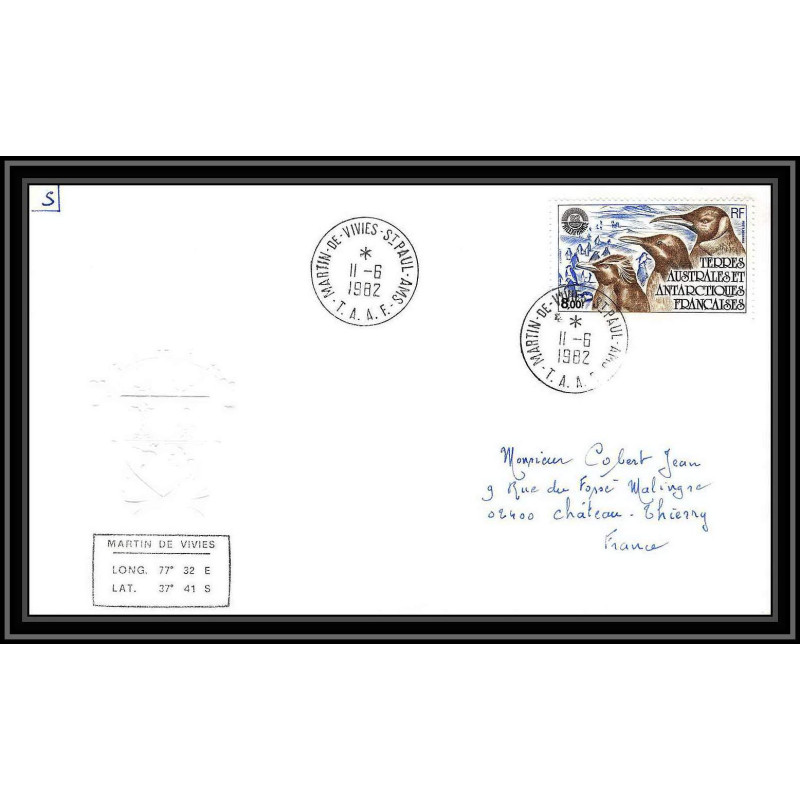 0143 Taaf terres australes Antarctic Lettre (cover) 11/06/1982 st paul amsterdam PHILEXFRANCE 82 PA 71 MANCHOTS
