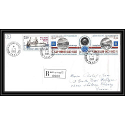 0167 Taaf terres australes Antarctic Lettre (cover) 01/01/1983 martin de vivies PA 77A SPOUTNIK ANNEE POLAIRE recommandé