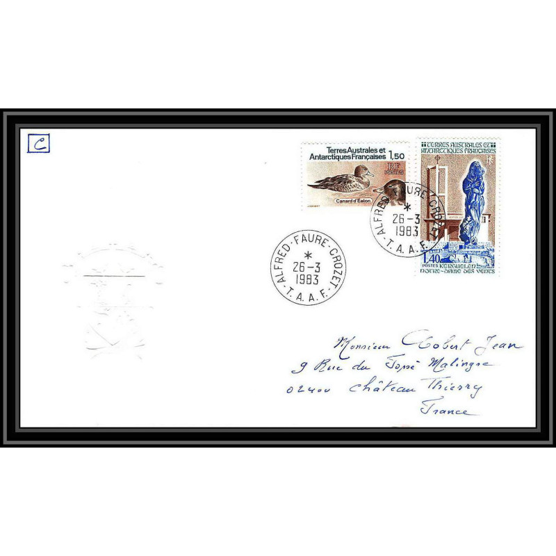0175 Taaf terres australes Antarctic Lettre (cover) 26/03/1983