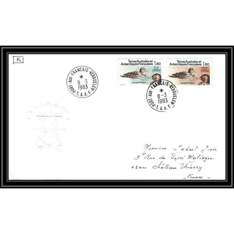 0177 Taaf terres australes Antarctic Lettre (cover) 08/03/1983 N° 97/98 CANARDS