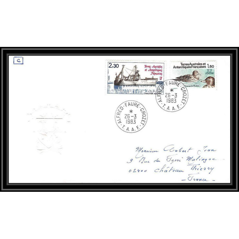 0183 Taaf terres australes Antarctic Lettre (cover) 26/03/1983